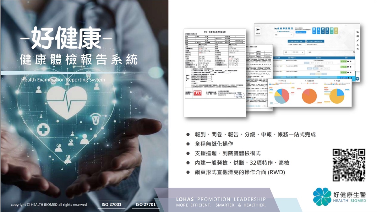 好健康健康體檢報告系統 — 報到、問卷、報告、分級、帳務一站式完成